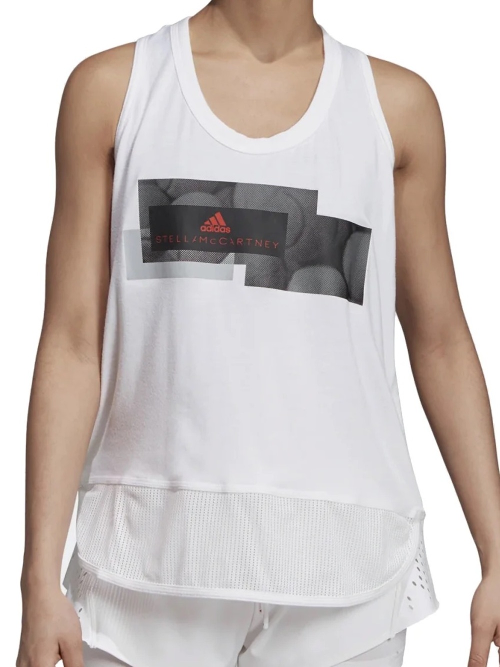 Adidas x Stella McCartney Barricade Women’s Logo Racerback Mesh White Tank Top M
